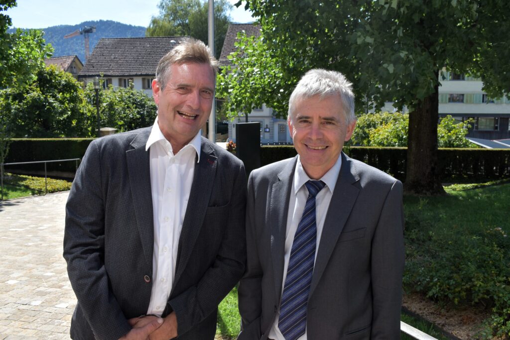 Gemeinde- und Pastoralraumleiter Christof Arnold (rechts) mit Kirchgemeindepräsident Ivo Krämer | © Irmgard Hauser